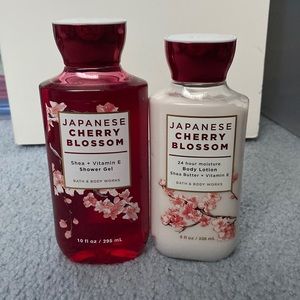 Japanese cherry blossom shower gel and body lotion set